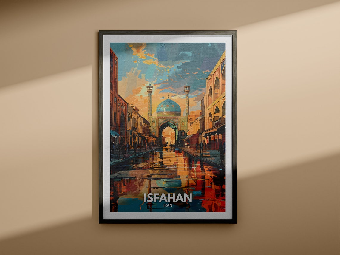 Isfahan Travel Print Iran Isfahan Travel Poster Iran Travel Poster Iran Cityscape Wall Art Unique City Decor - Image 3