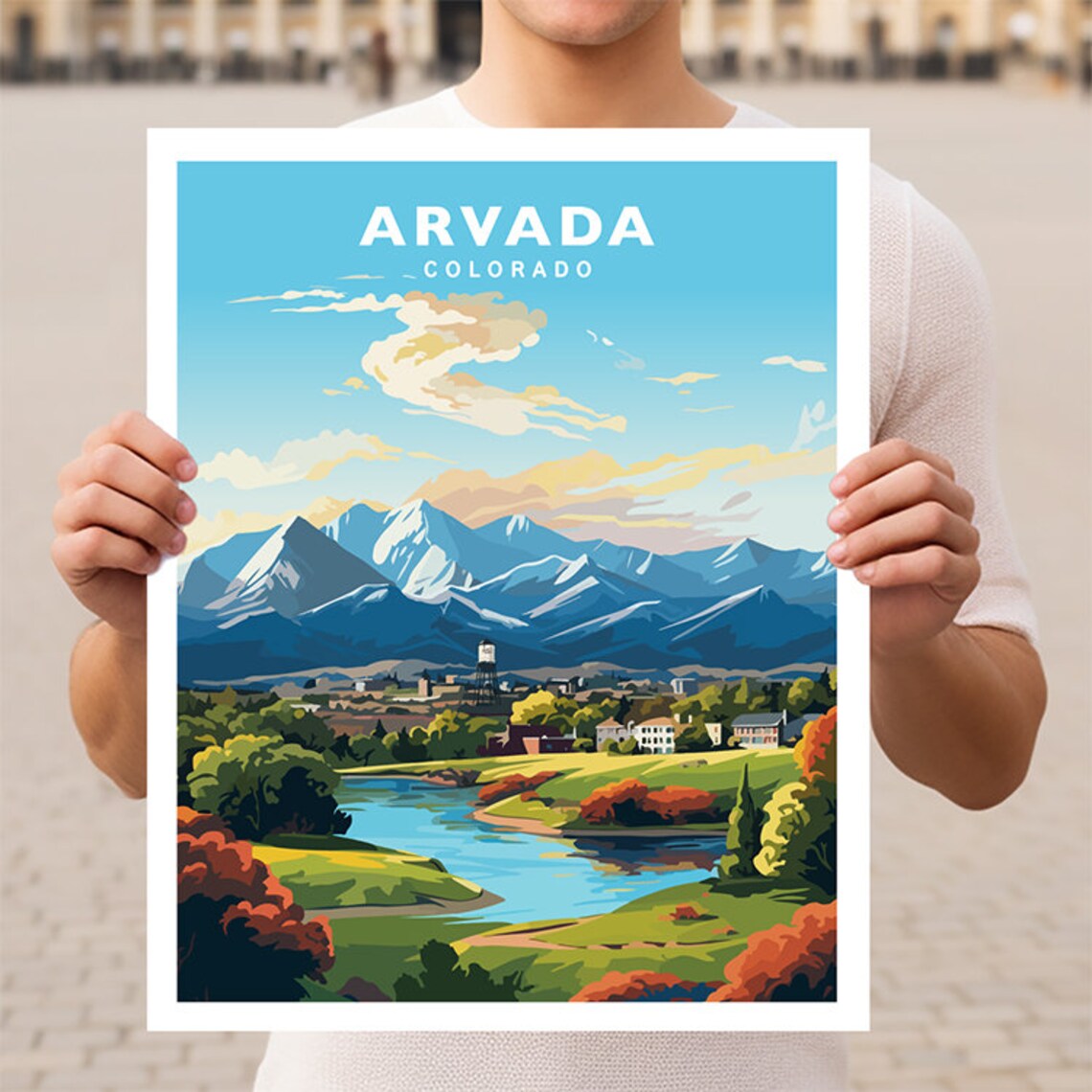 Arvada Colorado Travel Poster, USA Wall Art Print
