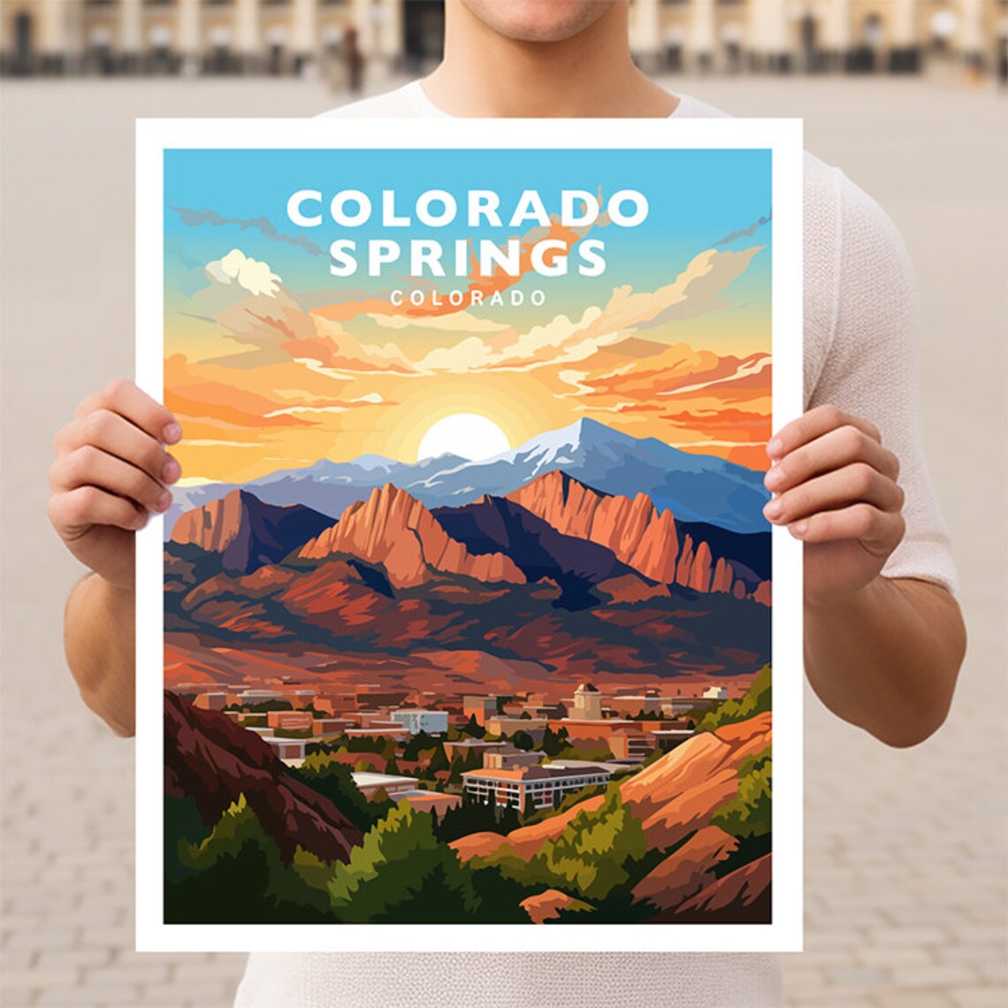 Colorado Springs Colorado Travel Poster, Colorado