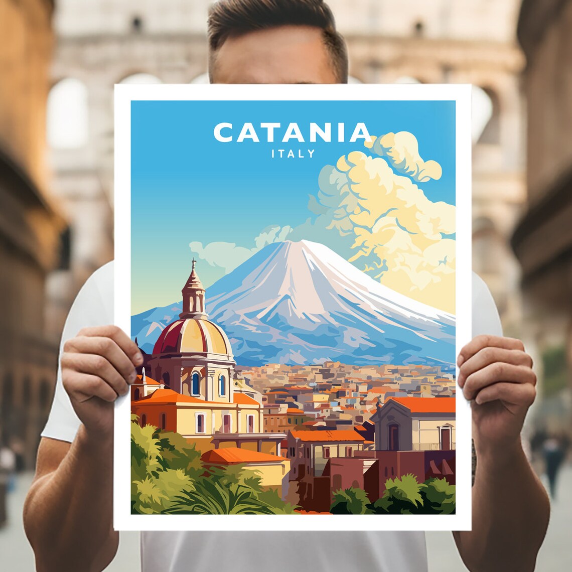 Catania Italy Sicily Travel Poster Print