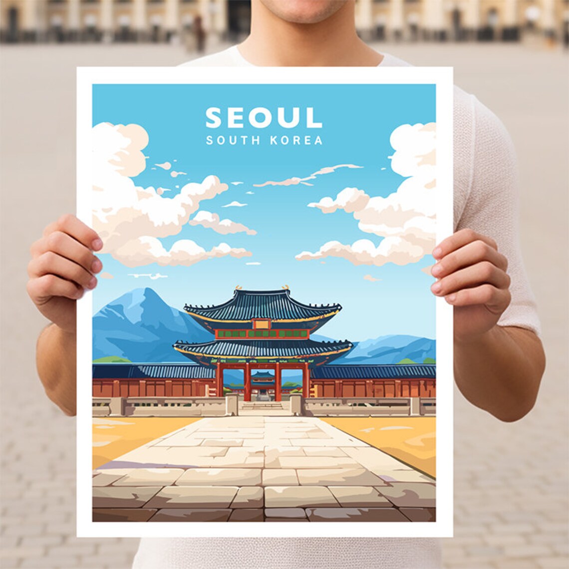 Seoul South Korea Travel Poster, Asia Wall Art