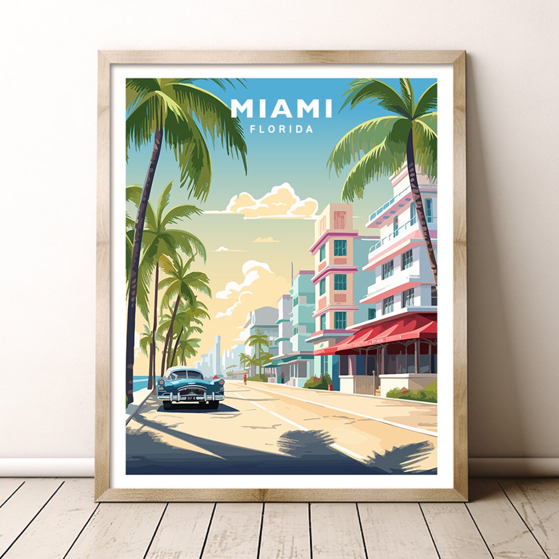 Miami Florida Travel Poster, USA Wall Art Print - Image 2