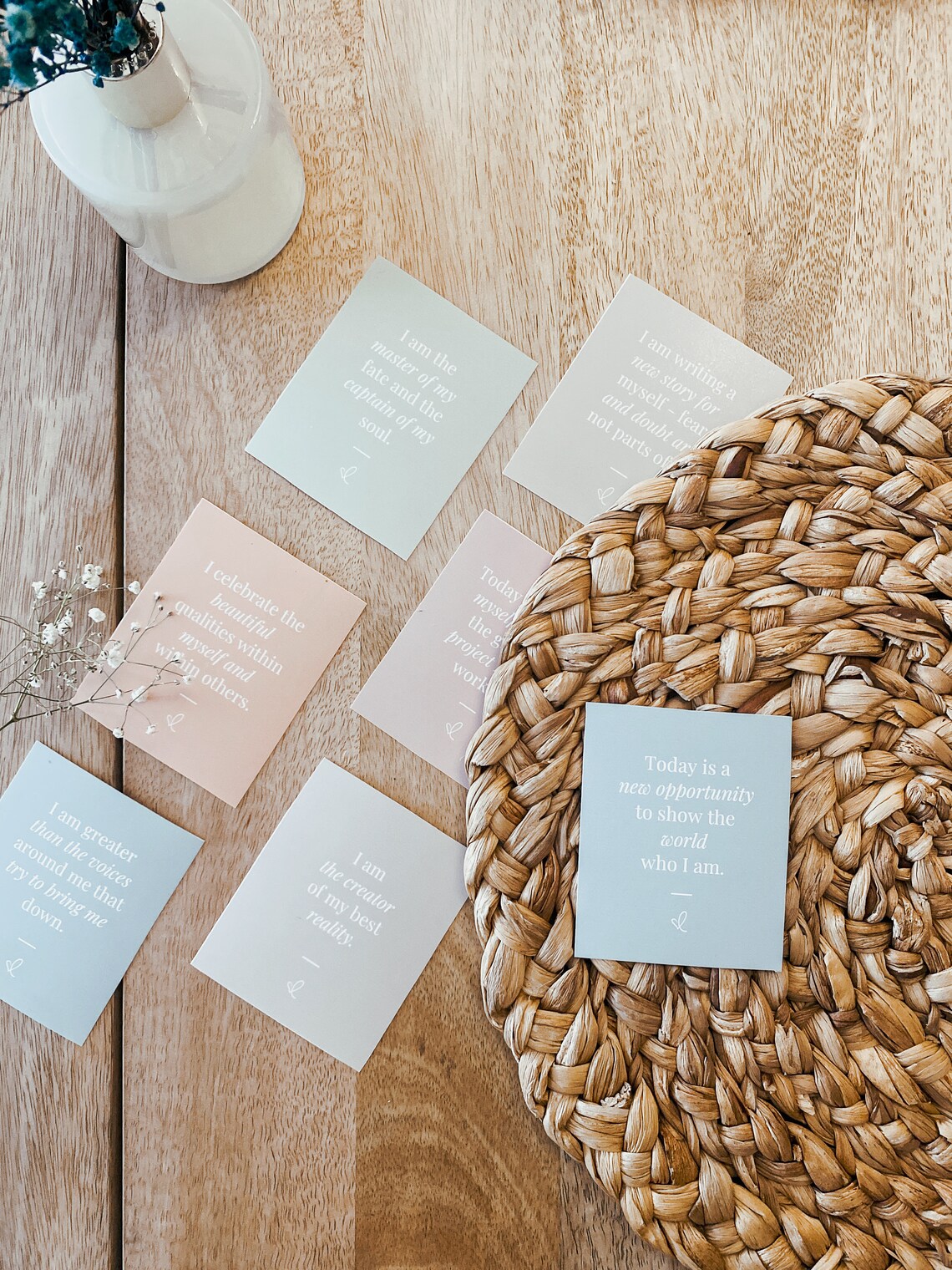 Gentle Self Love Affirmation Cards Digital Download Set Positive Mantra Cards - Image 3