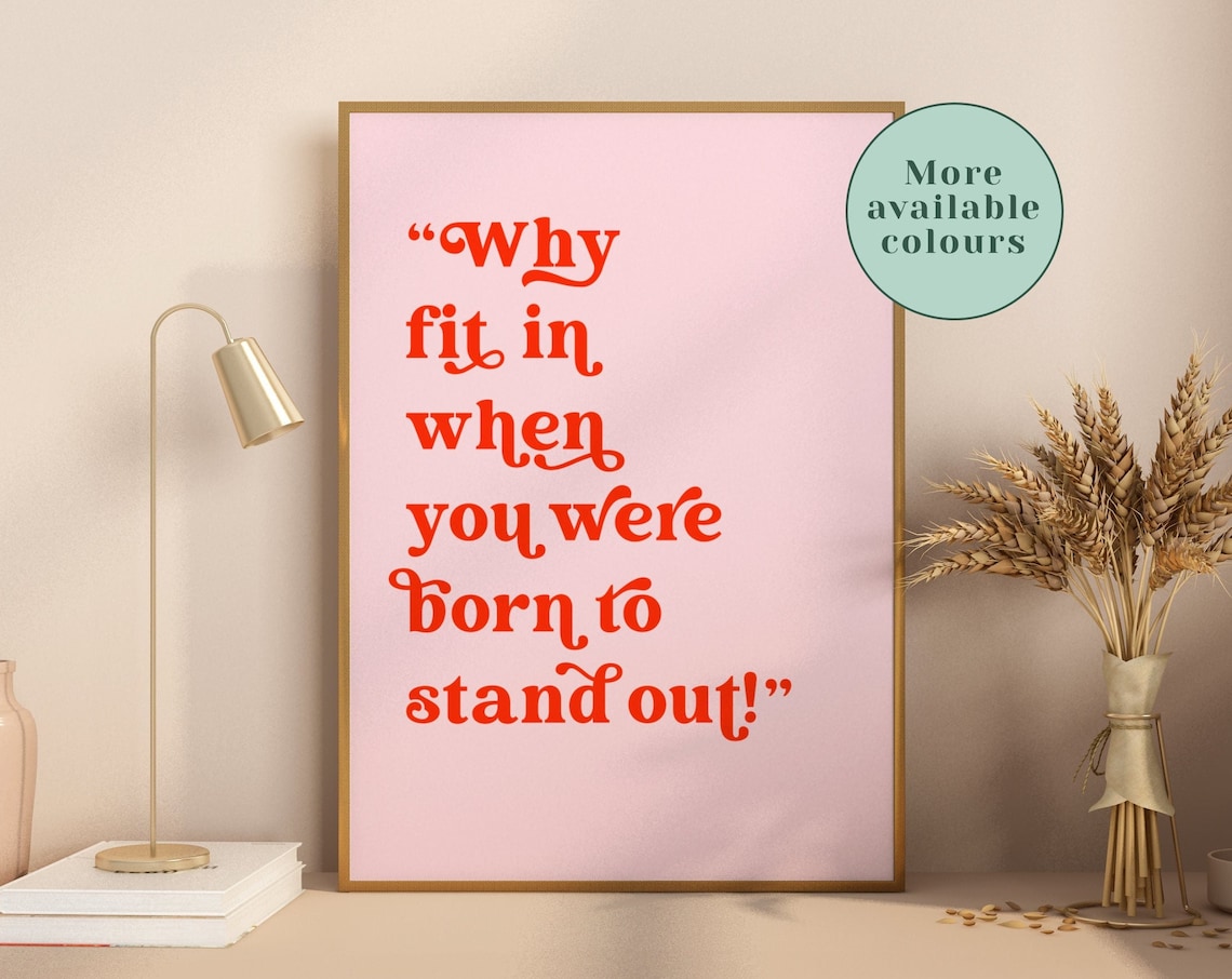 Why Fit In Minimalist Inspirational Quote Art Print