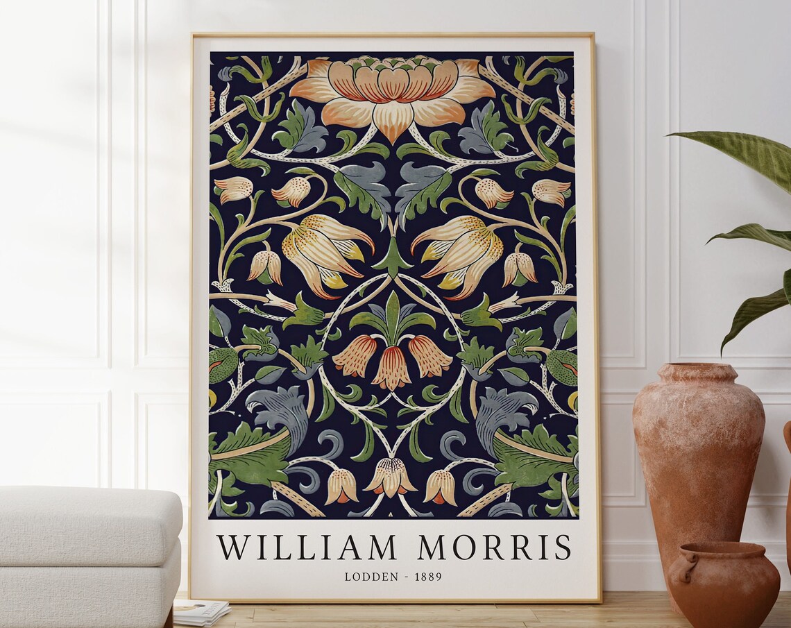 William Morris Lodden Art Print, Vintage Floral Pattern