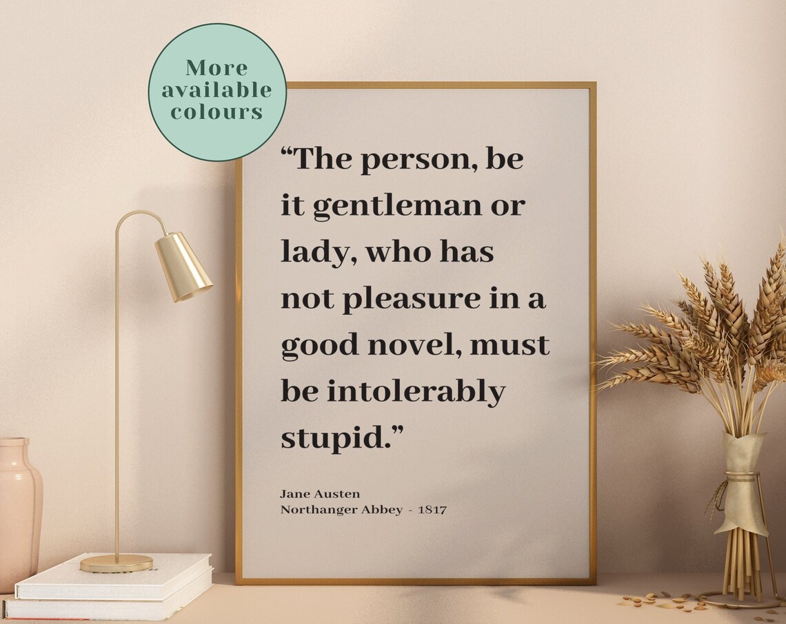 Jane Austen Minimalist Typography Poster Print