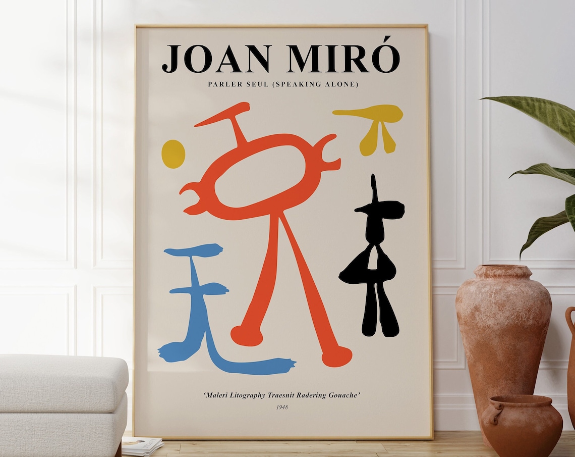 Joan Miro Abstract Art Print, Modern Wall Art
