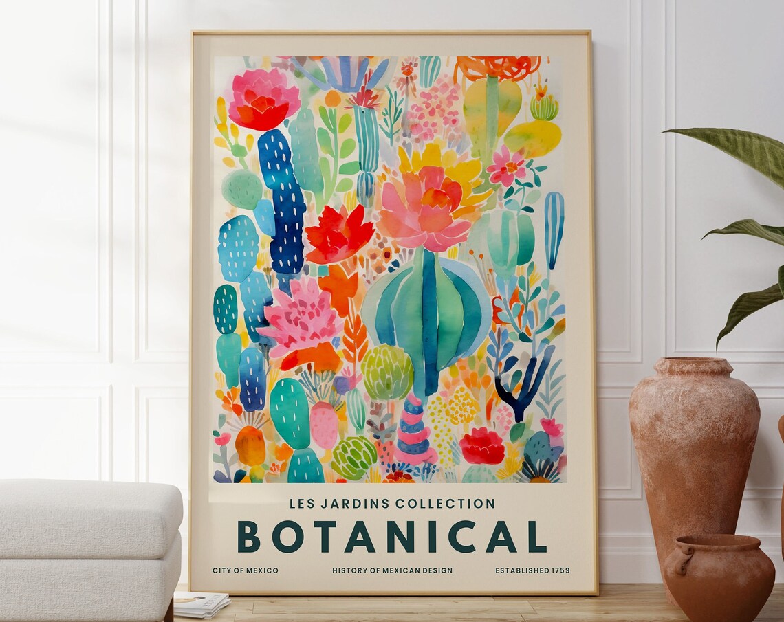 Colourful Cactus Botanical Collection Art Print