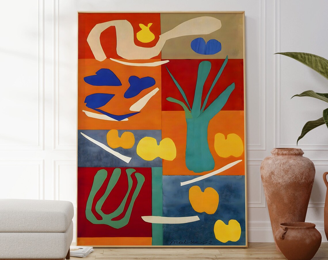 Matisse-Inspired Vegetables Abstract Art Print