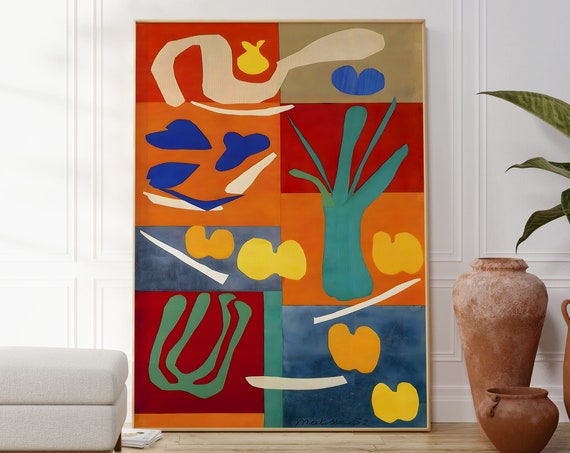 Matisse-Inspired Vegetables Abstract Art Print