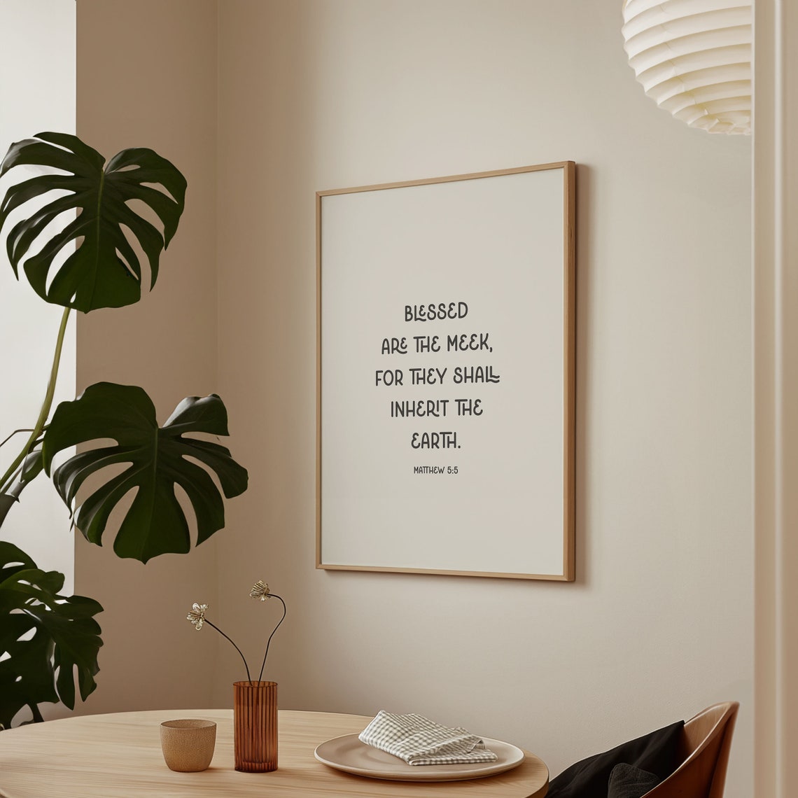 Matthew 5 5 Blessed Are The Meek Gentle Hand Lettered Bible Poster - Image 4