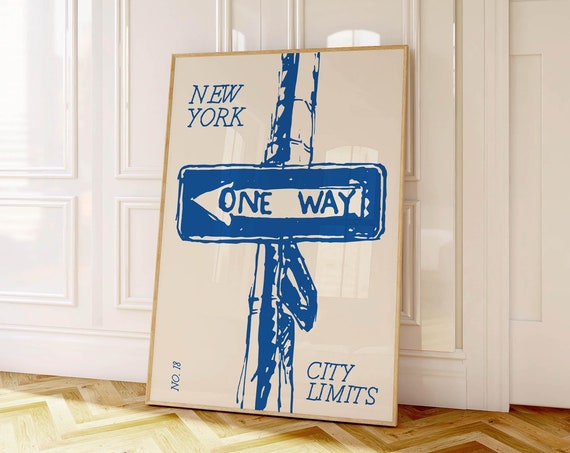 Vintage New York Art Print, Retro NYC Decor