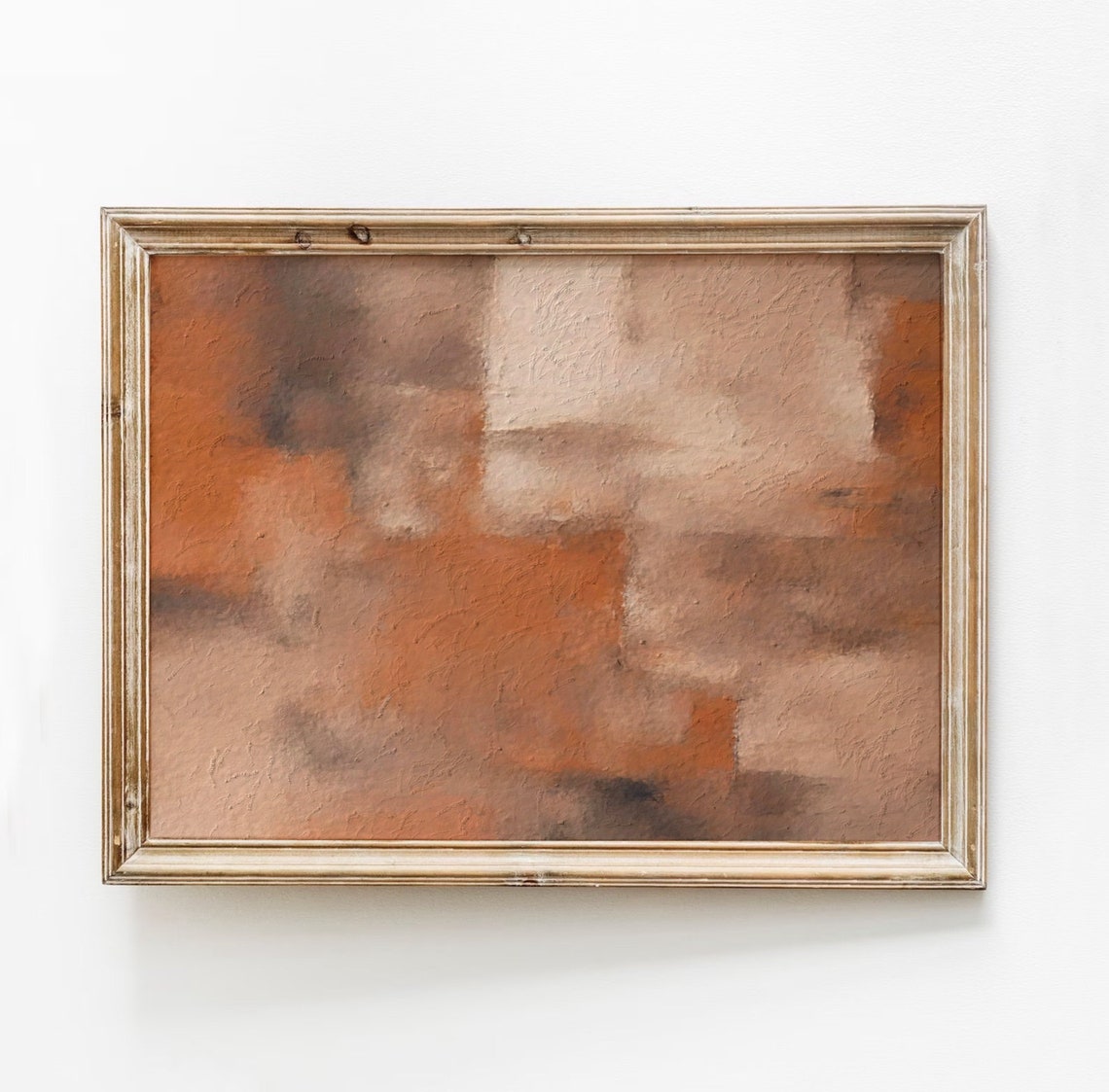 Burnt Orange Abstract Print Modern Textured Wall Art