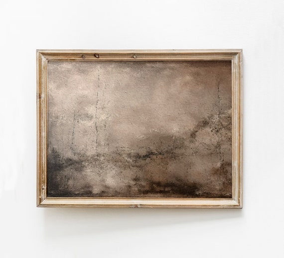 Beige Abstract Art Moody Neutral Print Minimalist Watercolor Painting Modern Organic Decor Horizontal Wall Vintage Instant
