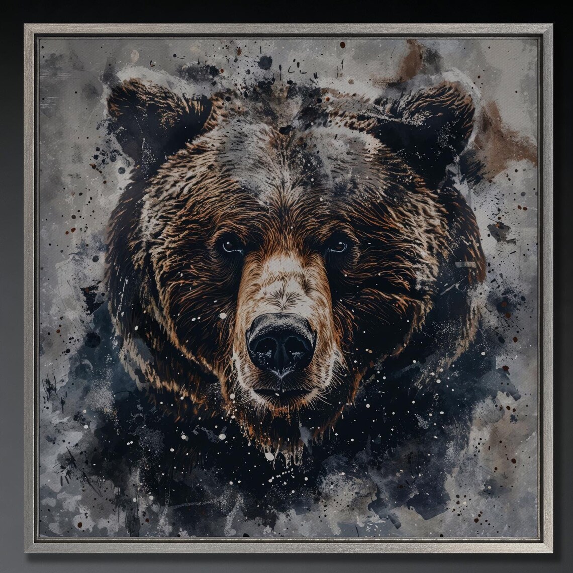 Grizzly Bear Portrait Watercolor Animal Art Print