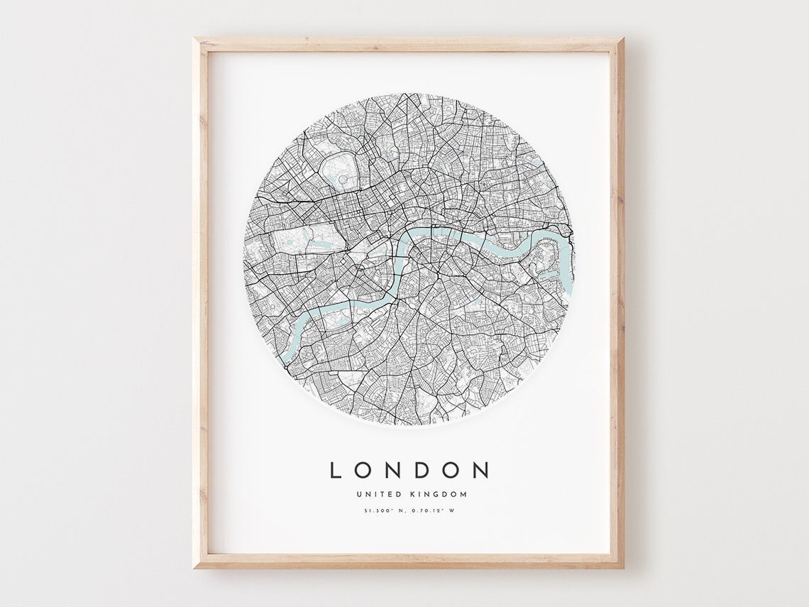 London United Kingdom Minimalist City Map Circle Line Art Poster