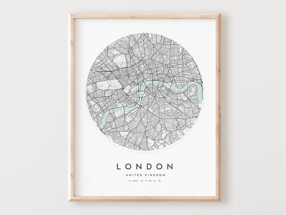 London Map Print Modern City Street Art Poster
