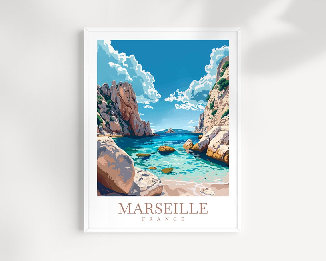 Marseille Print France Home Decor Cityscape Art Print Marseille Wall Art For Travel Enthusiast Gift Wall Hanging Marseille France Poster