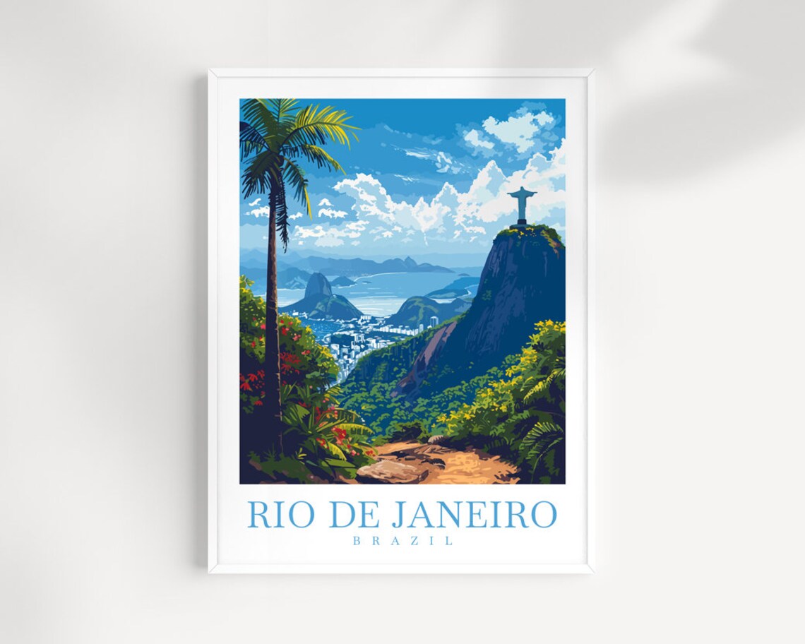 Rio De Janeiro Travel Poster, Brazil Wall Decor