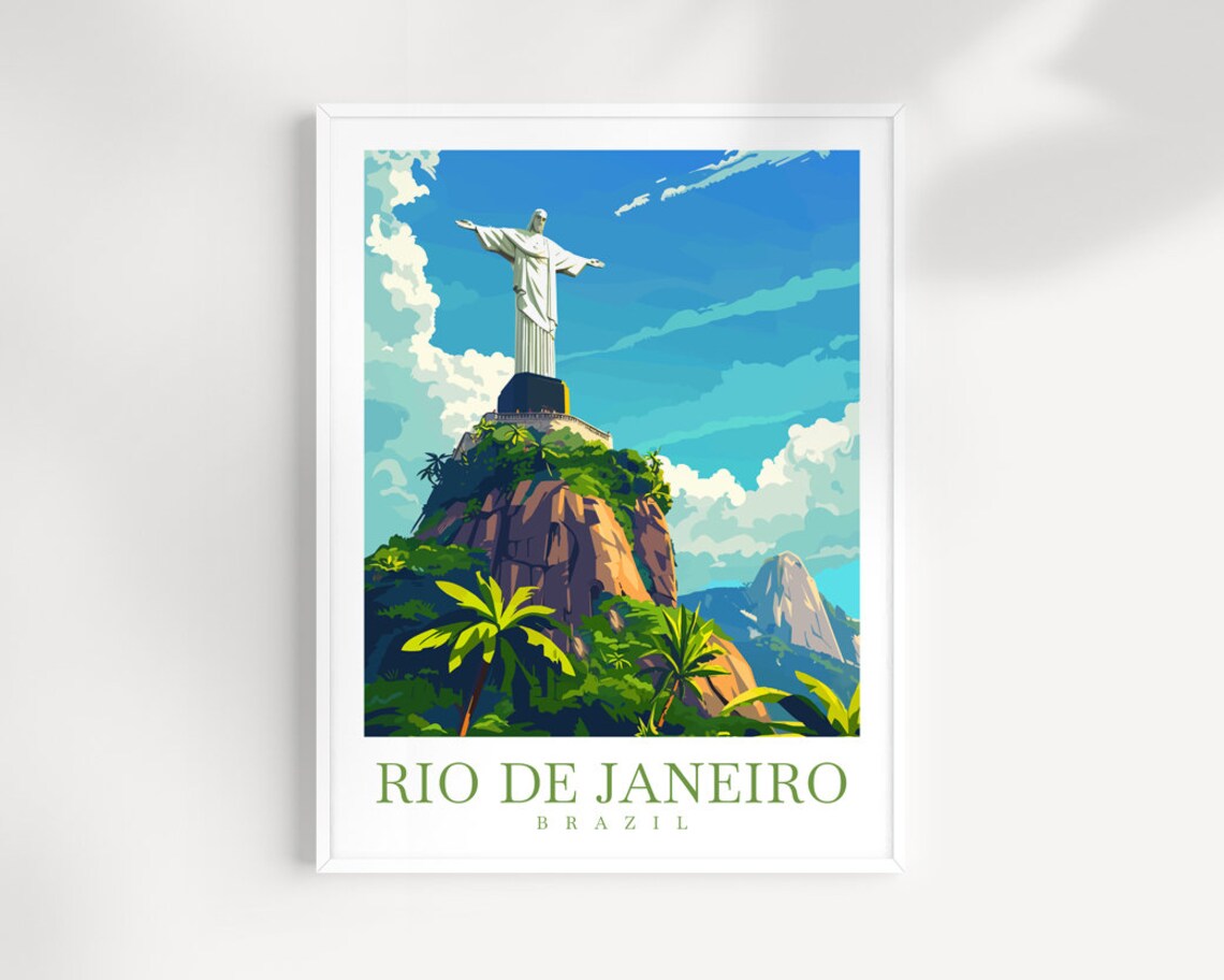 Rio de Janeiro Brazil Christ the Redeemer Corcovado Travel Poster
