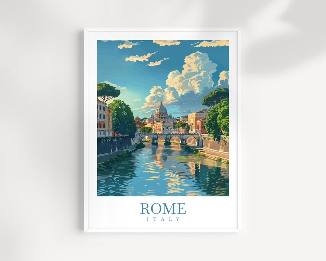 Rome Travel Print Italy Gift Wall Art Print