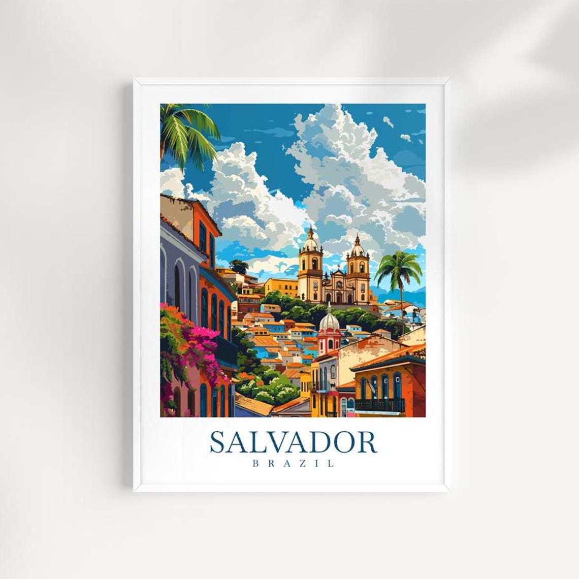 Salvador Travel Print Brazil Poster Salvador Wall Art Salvador Wall Hanging Salvador Gift Lovers Wall Art Brazil Travel Gift