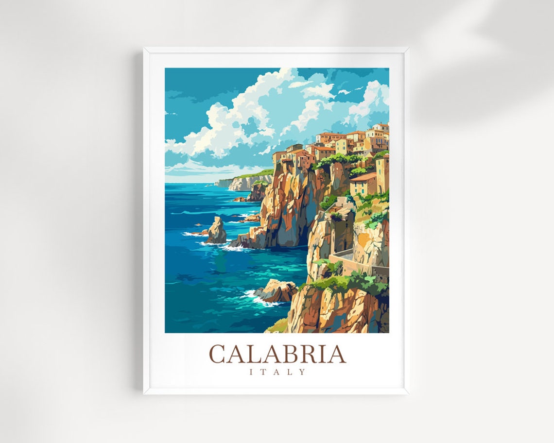 Calabria Travel Print Wall Art Calabria Italy Wall Hanging Home Decor Calabria Gift Art Lovers Wall Art Print Calabria Italy Art Gift