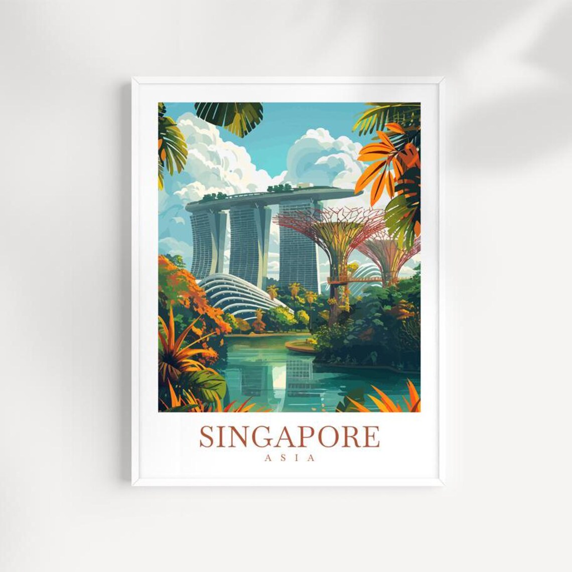 Singapore Travel Wall Hanging Wall Art Print