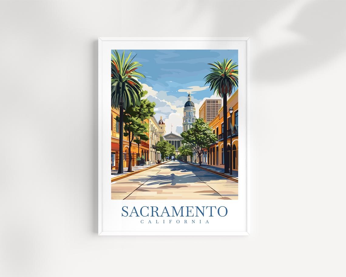 Sacramento Travel Print Wall Art California Wall Hanging Home Dcor Sacramento Gift Art Lovers California Art Poster Sacramento Wall Art