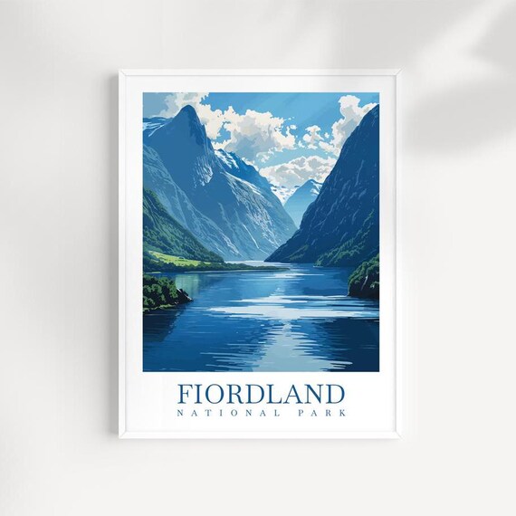 Fiordland National Park New Zealand Towering Cliffs Art Poster