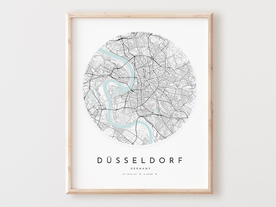 Dsseldorf Map Print City Street Art Poster