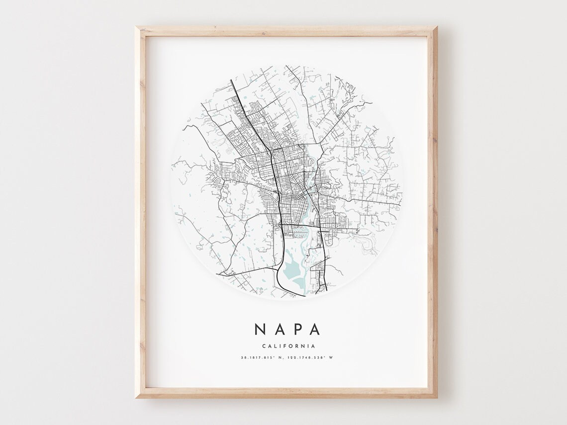 Napa Map Print City Street Wall Art