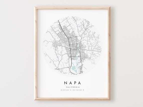 Napa Map Print City Street Wall Art