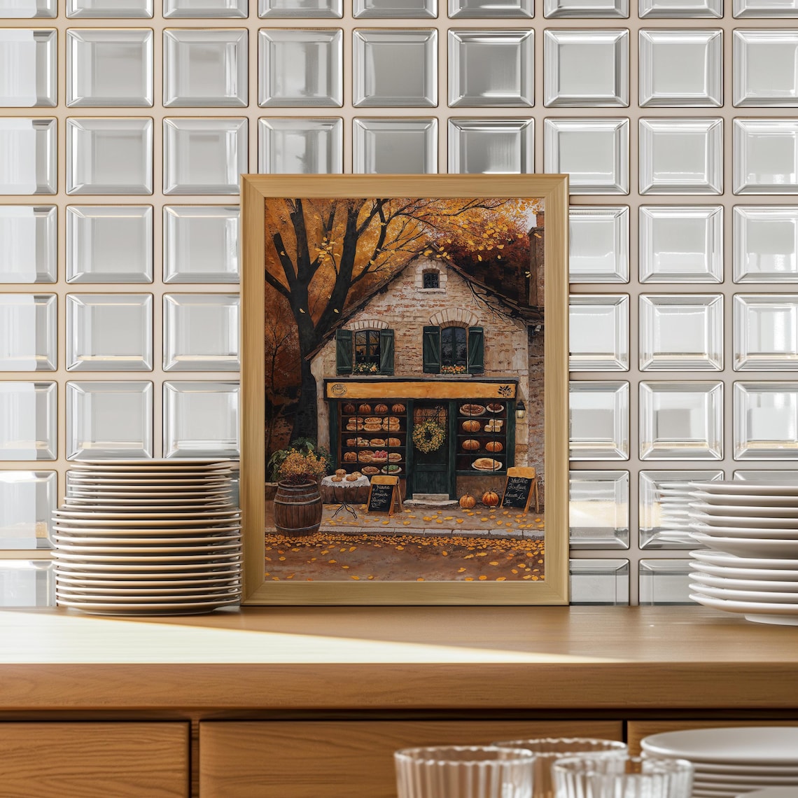 Autumn In New York Cafe Art Print, Cozy Fall - Image 2