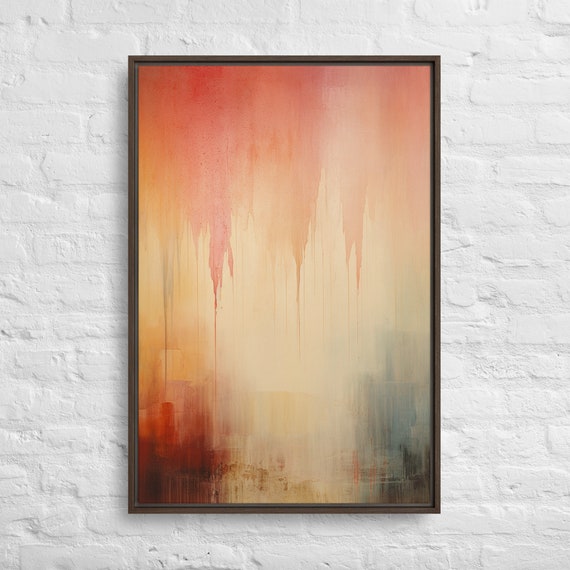 Bidtheewell Primary Chaos Framed Art Print Neutral Abstract Large Gallery Ready To Hang Office New House Gift