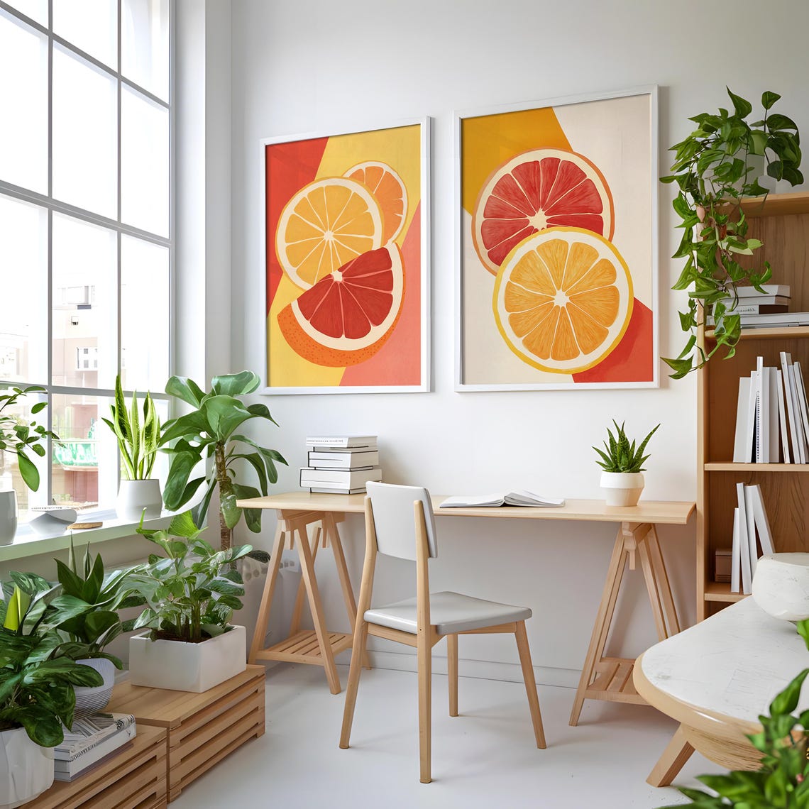 Citrus Harmony Art Print Bundle Orange Grapefruit Pop Vibrant Retro Kitchen Dcor - Image 4