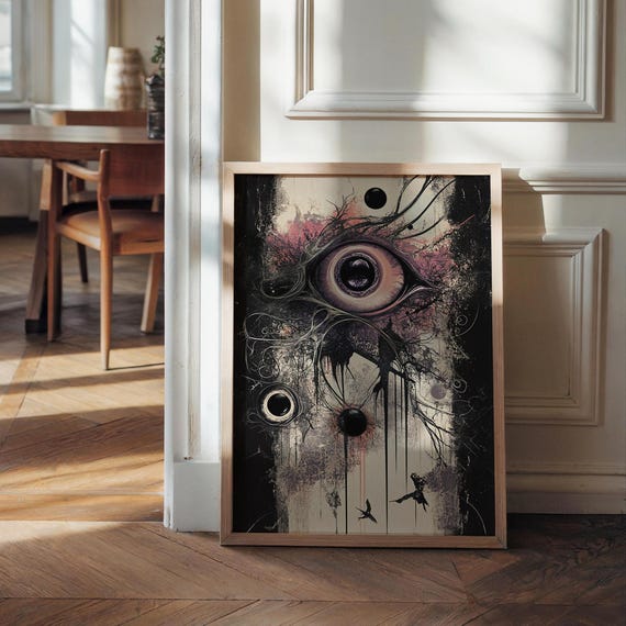 Surreal Eye Art Print Dark Fantasy Wall Mystical Gothic Decor