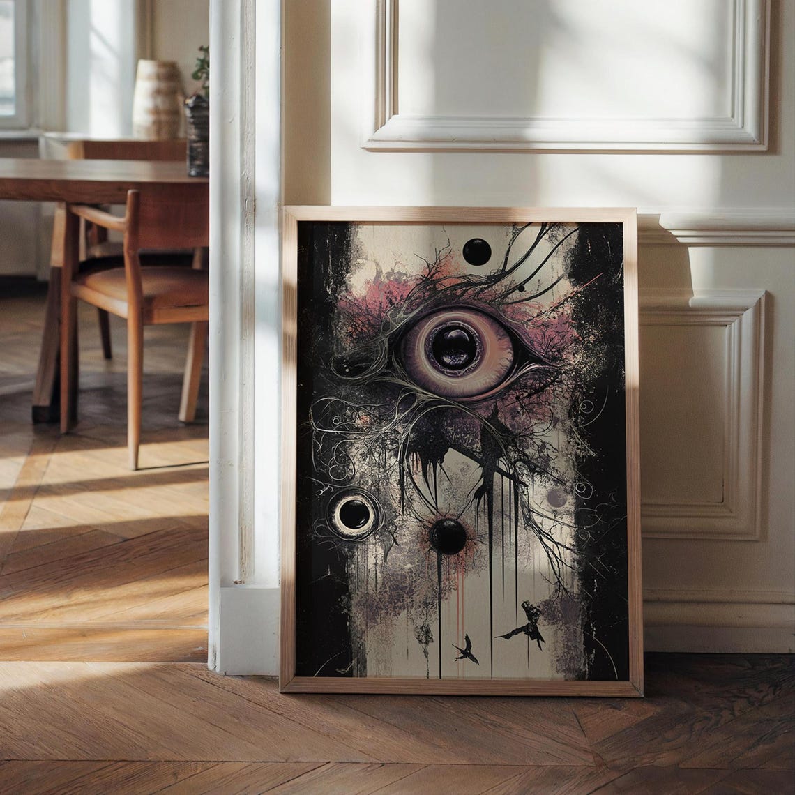 Surreal Gothic Eye Mystical Dark Fantasy Ink Sketch Horror Wall Art