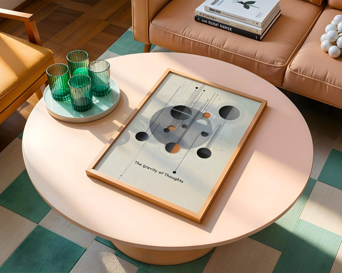 The Gravity of Thoughts Cosmic Abstract Geometric Space Art Poster - Image 3