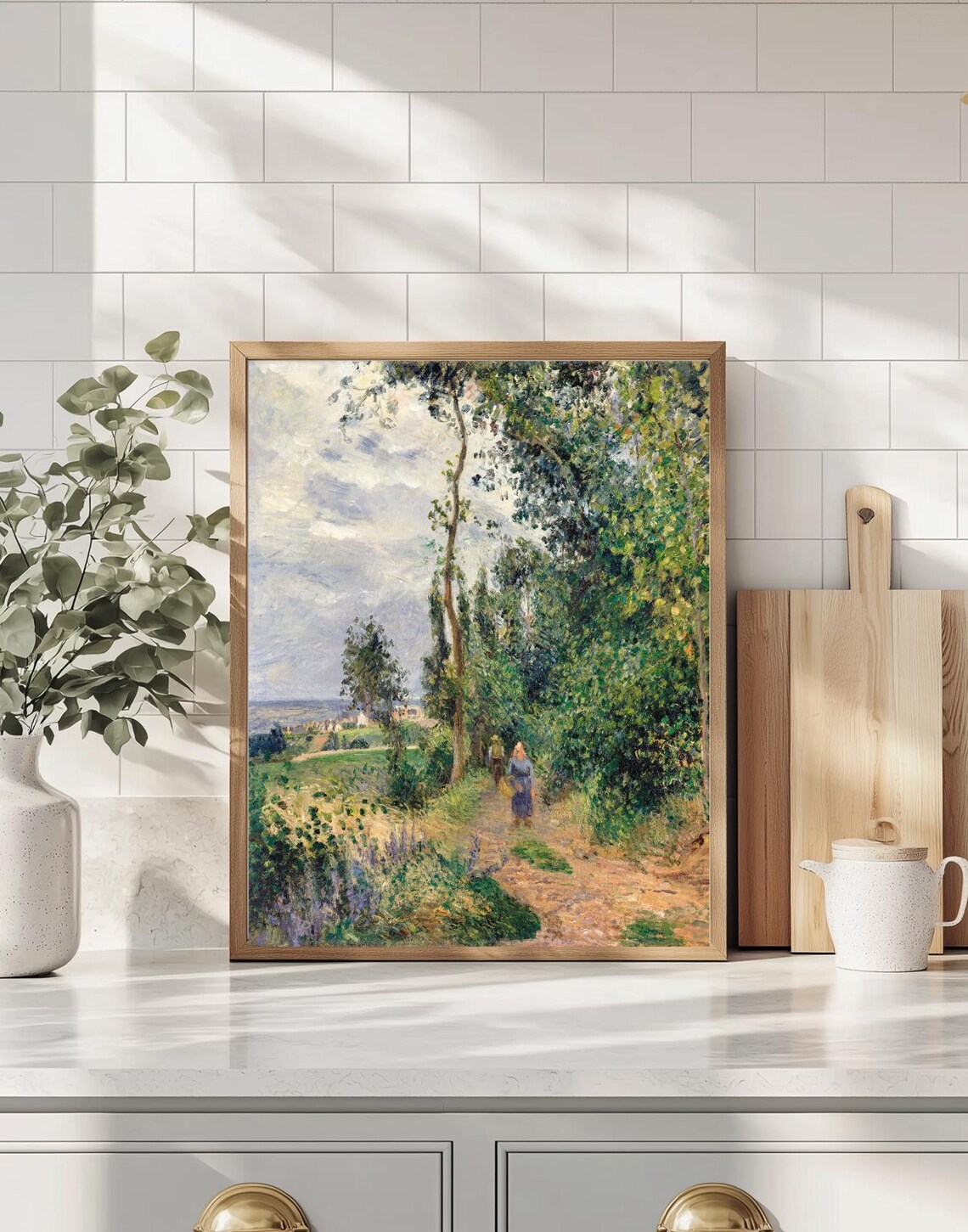 Romantic Countryside Small Town Art Print