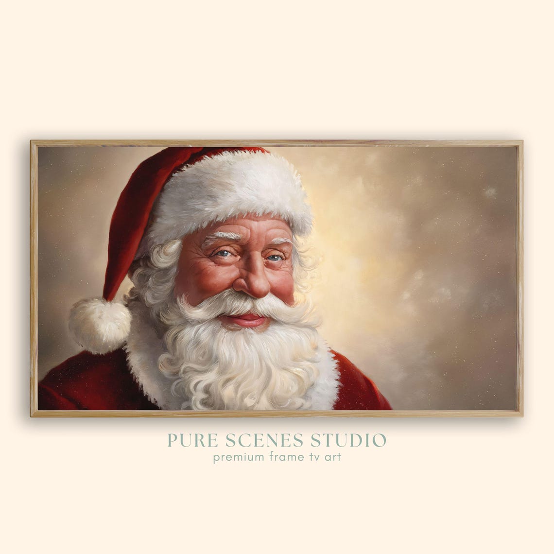 Frame Tv Art Christmas Frame Tv Art 4k Vintage Holiday Painting Santa Claus Close Up Portrait Tv Wallpaper