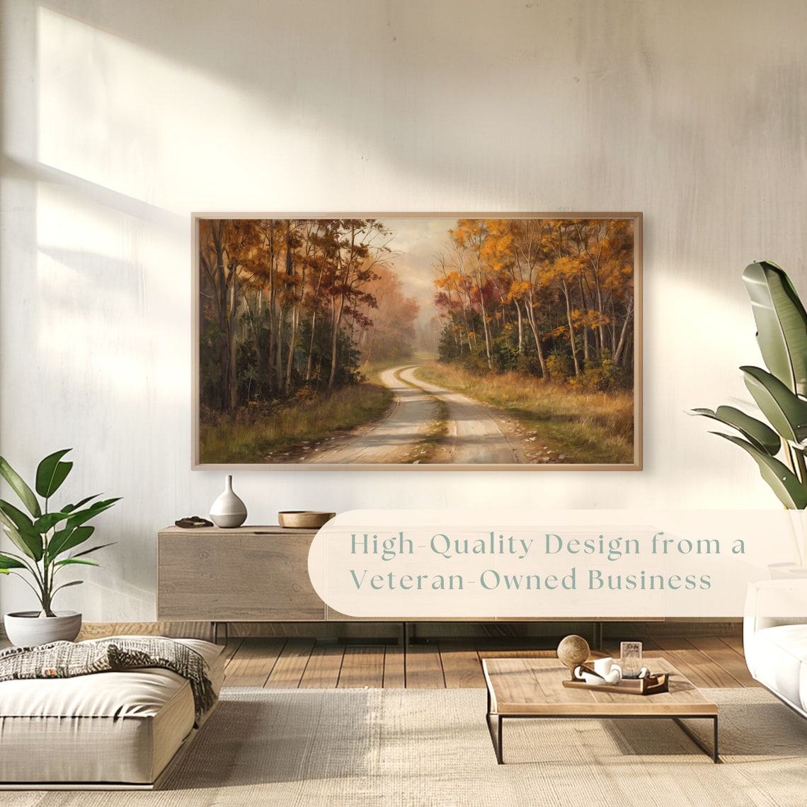 Winding Dirt Road Through Golden Autumn Woodland Fall Foliage Poster - Image 4