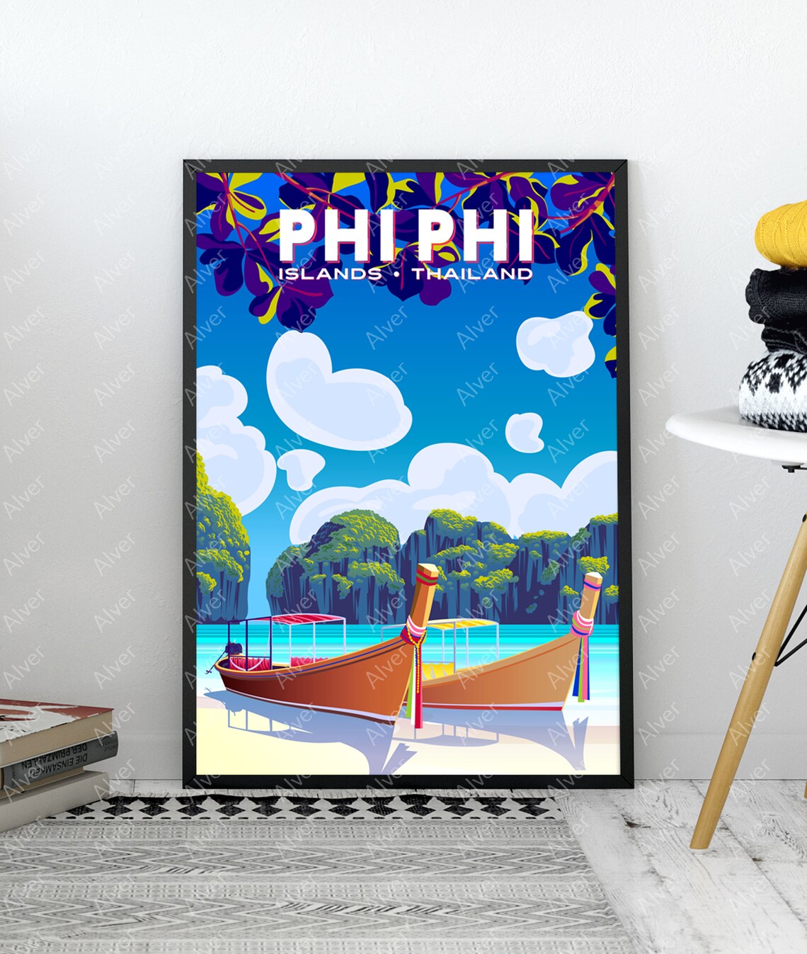 Phi Phi Poster Thailand Poster Tropical Travel Print Asia Wall Art Unframed - Image 3