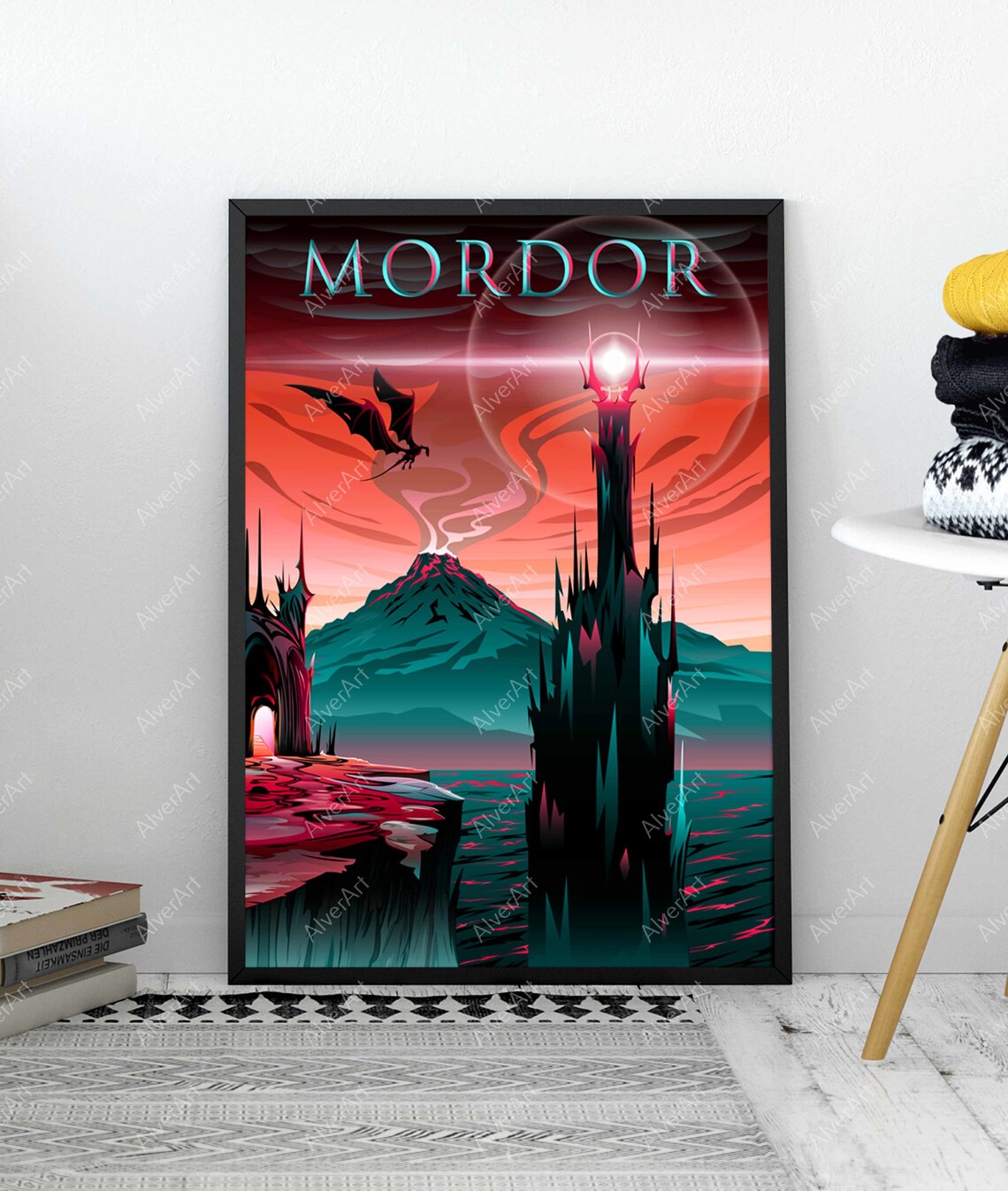 Mordor Eye of Sauron Lord of the Rings Dark Fantasy Travel Poster - Image 3