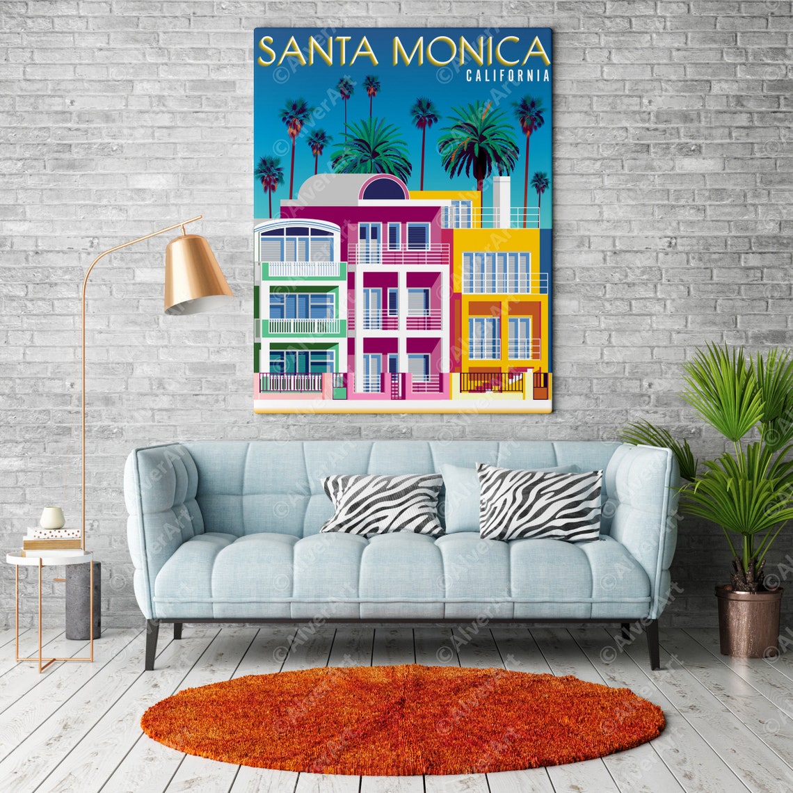 Santa Monica California Art Deco Beachfront Apartments Poster - Image 2