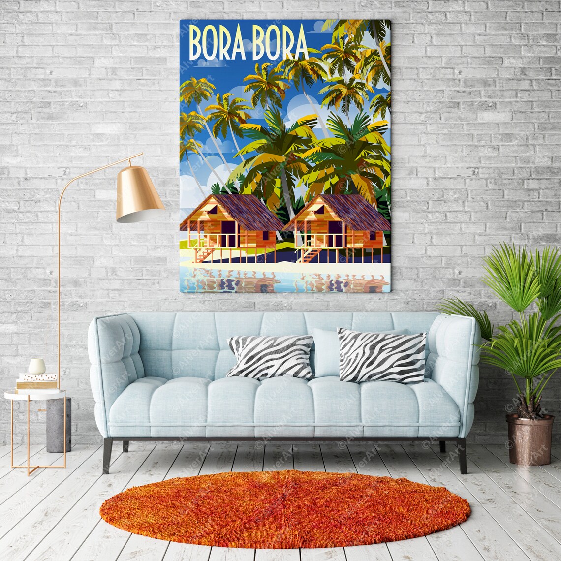 Bora Bora Poster French Polynesia Poster Tropical Travel Print Bora Bora Wall Art Art Unframed - Image 2