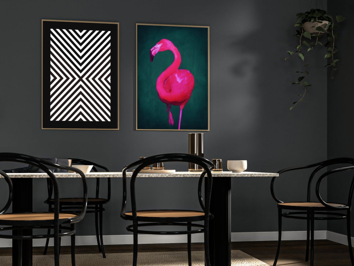 Bright Pink Flamingo Pop Art, Maximalist Poster - Image 4