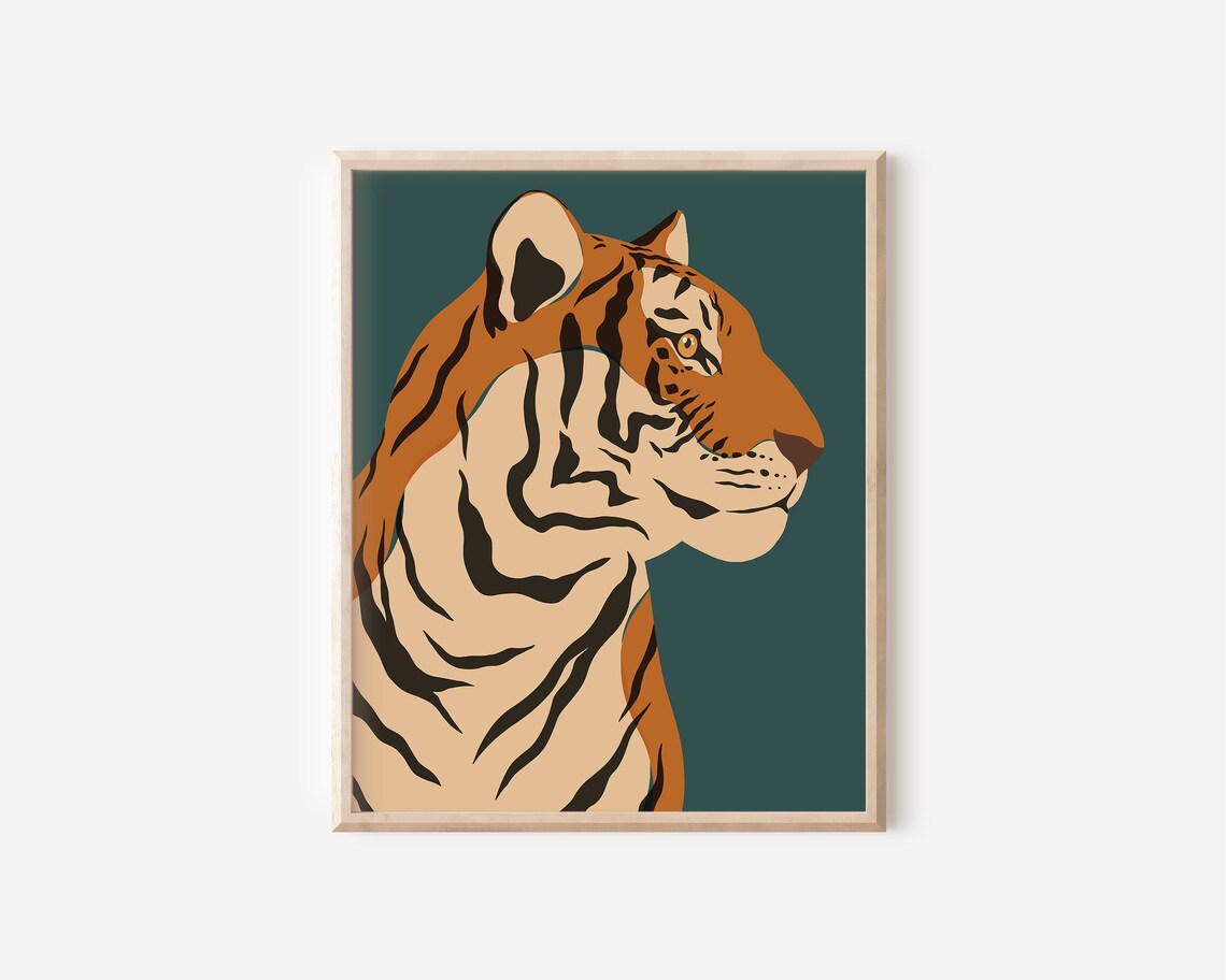 Tiger Jungle Wall Art, Modern Boho Art Print - Image 2