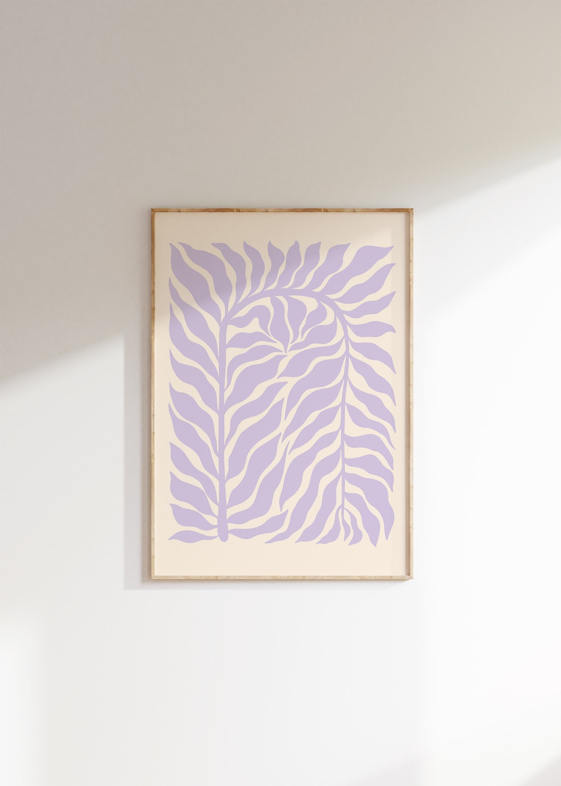 Matisse Inspired Botanical Branch Lavender Retro Floral Poster