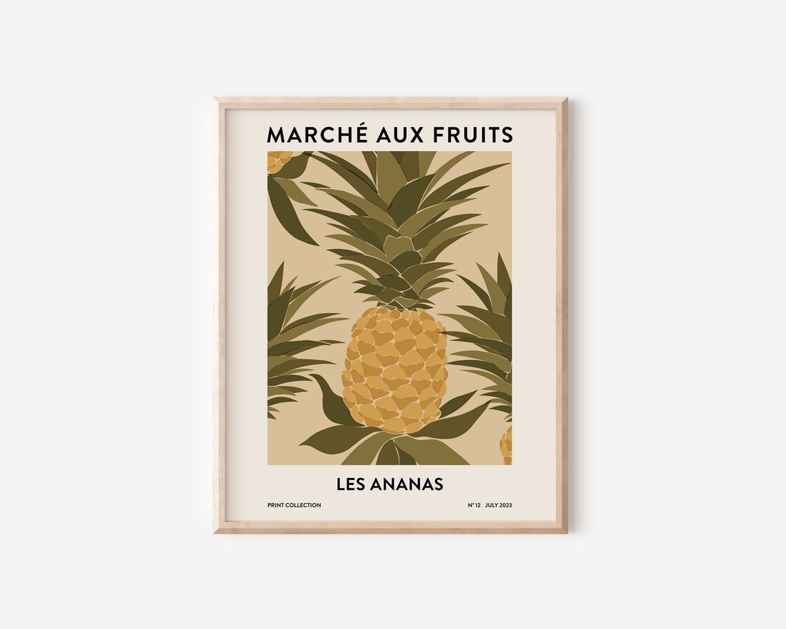 Abstract Pineapples Botanical Kitchen Art Print